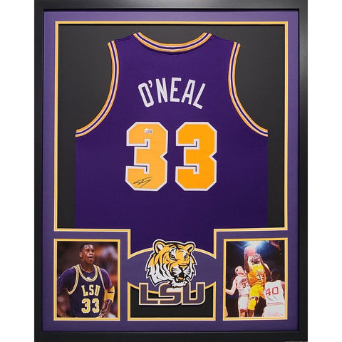 Shaq Autographed Signed Framed LSU Lousiana State Shaquille Jersey BECKETT