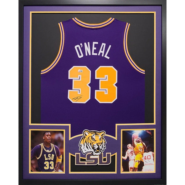 Shaq Autographed Signed Framed LSU Lousiana State Shaquille Jersey BECKETT