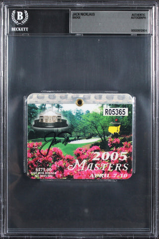 Jack Nicklaus Signed 2005 Masters Augusta National Golf Club Badge BAS Slabbed