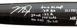 Mike Trout "2016 Stat" Signed Game Ready Old Hickory Pro Maple MT27* 1/1 Bat BAS