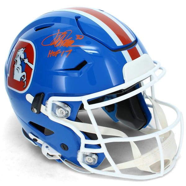 Terrell Davis Autographed "HOF 17" Broncos Throwback Speedflex Helmet Radtke