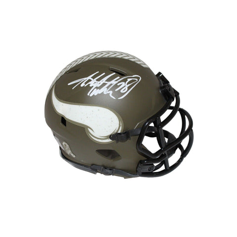 Adrian Peterson Signed Minnesota Vikings Salute Mini Helmet Beckett 42365