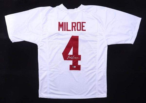 Jalen Milroe Signed Alabama Crimson Tide Jersey (Beckett) 2025 1st Round Pck /QB