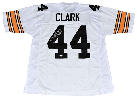 DALLAS CLARK AUTOGRAPHED IOWA HAWKEYES #44 WHITE JERSEY JSA