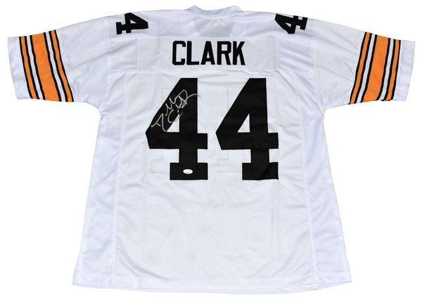 DALLAS CLARK AUTOGRAPHED IOWA HAWKEYES #44 WHITE JERSEY JSA