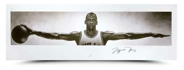 Michael Jordan Autographed Chicago Bulls 72" x 23" Wings Photograph UDA