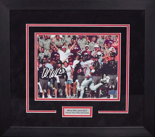 WES WELKER AUTOGRAPHED TEXAS TECH RED RAIDERS VS A&M 8x10 FRAMED PHOTO FANATICS