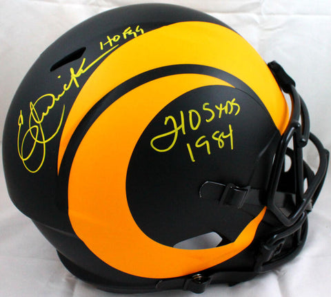 Eric Dickerson Signed LA Rams F/S Eclipse Speed Helmet w/2 Insc - Beckett W Auth