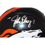 John Elway Autographed/SIgned Denver Broncos Mini Helmet BAS 42991