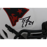 Ty Law Autographed/Signed New England Patriots Lunar Mini Helmet Beckett 48135