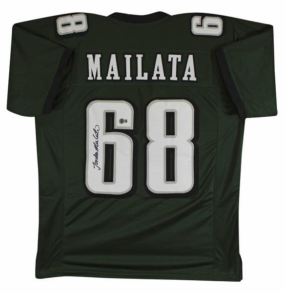 Jordan Mailata Authentic Signed Green Pro Style Jersey Autographed BAS Witnessed
