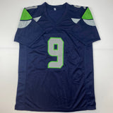 Autographed/Signed Kenneth Walker Seattle Blue Jersey Beckett BAS COA