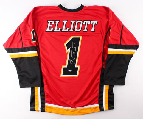 Brian Elliott Signed Calgary Flames Jersey (Beckett COA) 2xNHL All Star Goalie