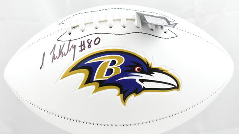 Isaiah Likely Autographed Baltimore Ravens Logo Football - Beckett W Hologram