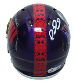 Patrick Mahomes Autographed SB LVIII Logo Speed Mini Helmet Beckett