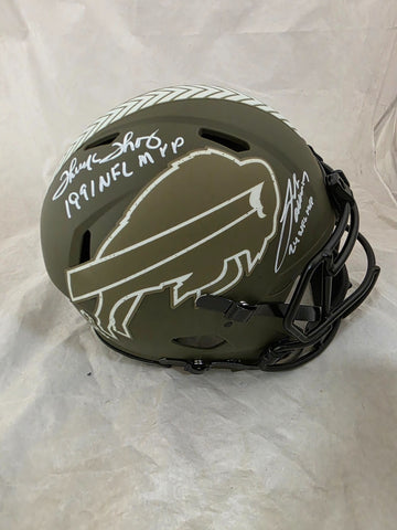 JOSH ALLEN & THURMAN THOMAS "MVP" SIGNED BILLS STS AUTHENTIC HELMET BECKETT