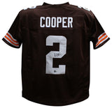 Amari Cooper Autographed/Signed Pro Style Brown XL Jersey Beckett 36504