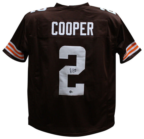 Amari Cooper Autographed/Signed Pro Style Brown XL Jersey Beckett 36504