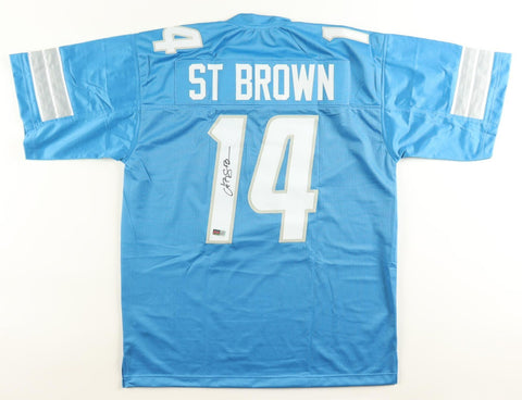 Amon Ra St Brown Signed Detroit Lions Jersey (PIA) Pro Bowl Wide Receiver