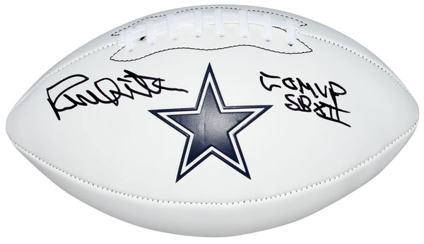 RANDY WHITE AUTOGRAPHED DALLAS COWBOYS LOGO FOOTBALL W/ CO-MVP SB XII