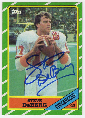 Steve Deberg Signed Tampa Bay Buccaneers 1986 Topps Football Card #373 -(SS COA)