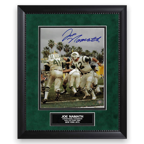 Joe Namath Signed Autographed Photograph Framed to 11x14 JSA