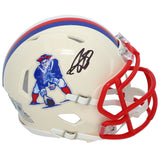 A.J. Brown Autographed New England Patriots RETRO Speed Mini Helmet Beckett