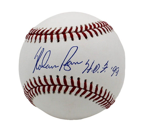 Nolan Ryan Signed Texas Rangers Rawlings OML White Baseball w- HOF 99 Insc