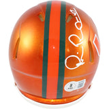 Michael Irvin Autographed Miami Hurricanes Flash Mini Helmet Beckett WIT 51774