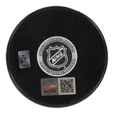 Casey DeSmith Signed Penguins Logo Hockey Puck Inscribed "Lets go Pens"(TSE COA)