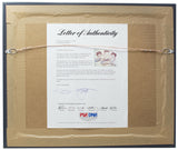 Willie Mays Mickey Mantle Duke Snider Signed Framed 8x10 Photo PSA LOA