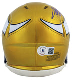 Vikings Adrian Peterson Authentic Signed Flash Speed Mini Helmet BAS Witnessed