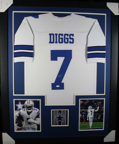 TREVON DIGGS (Cowboys white TOWER) Signed Autographed Framed Jersey JSA