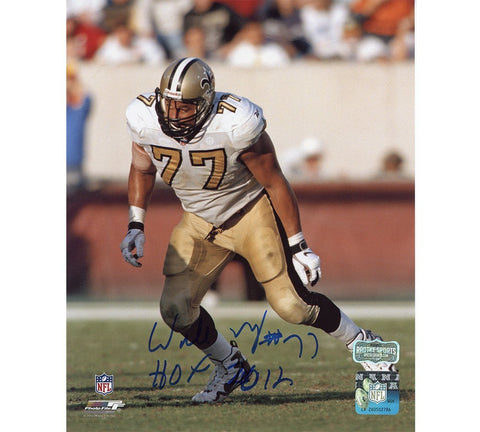 Willie Roaf Signed New Orleans Saints Unframed 8x10 NFL Photo with "HOF 2012" In