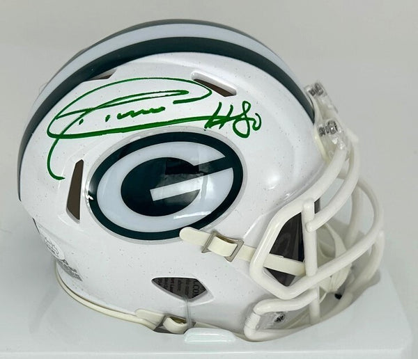 Packers DONALD DRIVER Signed Riddell ALTERNATE WHITE Speed Mini Helmet AUTO JSA