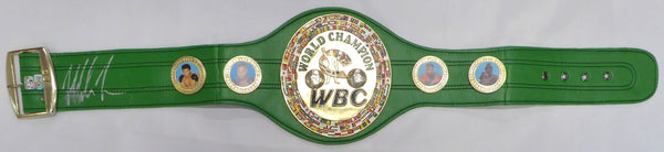 Mike Tyson Autographed Signed Green WBC Belt (Smudged) Beckett BAS QR #WX99669