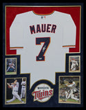 SUEDE FRAMED MINNESOTA TWINS JOE MAUER AUTOGRAPHED SIGNED JERSEY PSA COA