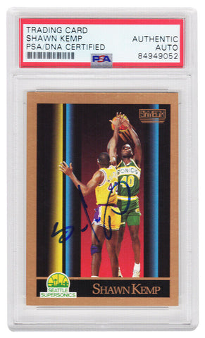Shawn Kemp Signed 1990 Skybox Rookie Basketball Card #268 - (PSA Encapsulated)