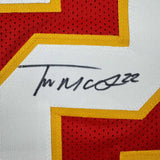 Framed Autographed/Signed Trent McDuffie 35x39 Kansas City Red Jersey JSA COA
