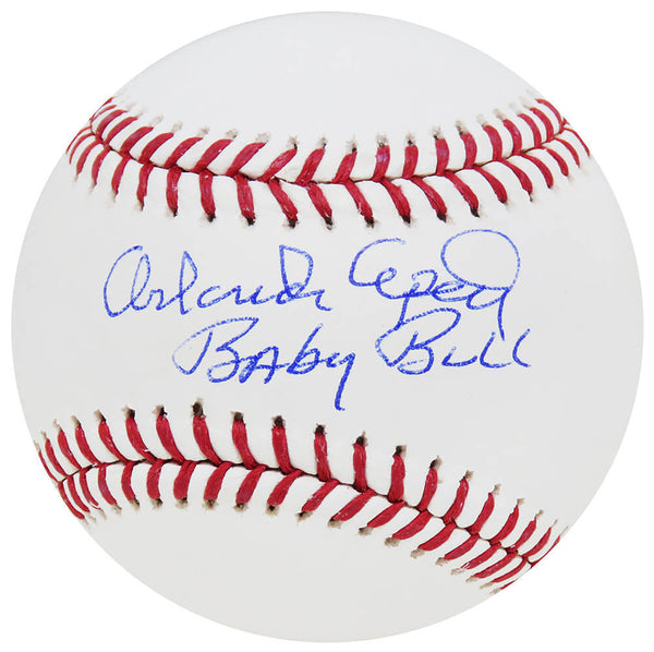 Orlando Cepeda Signed Rawlings Official MLB Baseball w/Baby Bull -(SCHWARTZ COA)