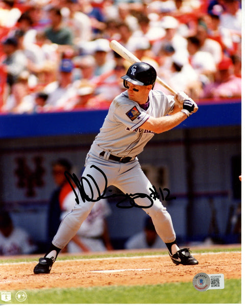 Mike Kingery Autographed/Signed Colorado Rockies 8x10 Photo Beckett 55882