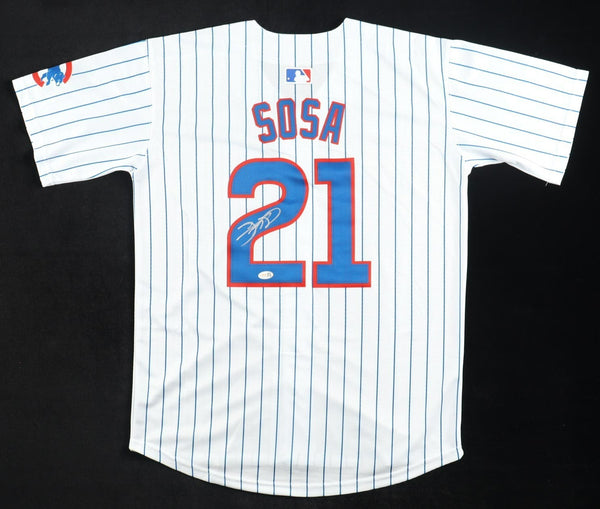 Sammy Sosa Signed Chicago Cubs Nike Home Pinstriped Authentic Jersey (JSA QR)