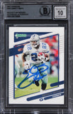 Cowboys Emmitt Smith Signed 2021 Donruss #200 Card Auto Graded 10! BAS Slabbed
