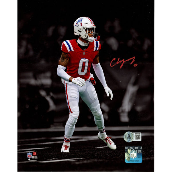 Christian Gonzalez Autographed New England Patriots 8x10 Photo Beckett 50958