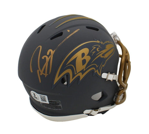 Ray Lewis Signed Baltimore Ravens Speed Slate NFL Mini Helmet