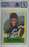Dave Robinson Signed 1967 Philadelphia #80 Rookie Card Beckett 10 Slab 38653
