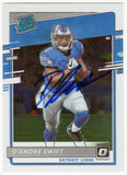 D'Andre Swift Signed Lions 2020 Donruss Optic Rated RC #159 - (SCHWARTZ COA)
