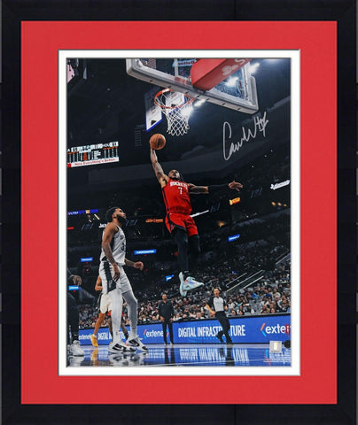 FRMD Cam Whitmore Houston Rockets Signed 16x20 Dunk vs. San Antonio Spurs Photo
