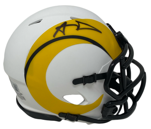 Aaron Donald Autographed Rams Lunar Eclipse Mini Speed Helmet Beckett