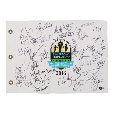 2016 Tim Tebow Foundation Tournament Golf Flag Signed by 33 Athletes (See list)